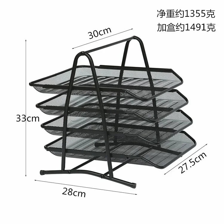 Metal file disk, file frame, office supplies wholesale data organization, office multi-layer desktop shelf