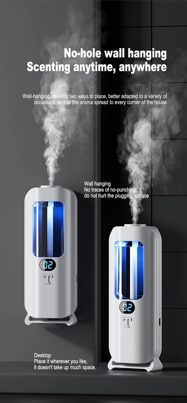 Rechargeable Aromatic Diffuser 5 Modes Essential Oil Diffuser Machine Homemade Perfume Diffuser for Home Car Room Fragrance