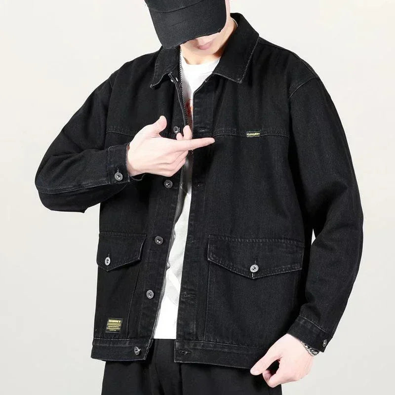 Denim Jackets Man Cargo Jeans Coat for Men Japanese Gray Overcoat Winter 2024 Lxury High Quality Cheap Price Stylish on Board G