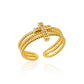 New in Zircon Cross Rings For Women Adjustable Stainless Steel Cross Ring Femme Design Luxury Wedding Jewerly Gift 2023 anillos