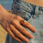 Uworld Stainless Steel Color Matching Twist Ring Trendy Metal 18K Geometric Finger Ring Earrings Set Party Gift For Women