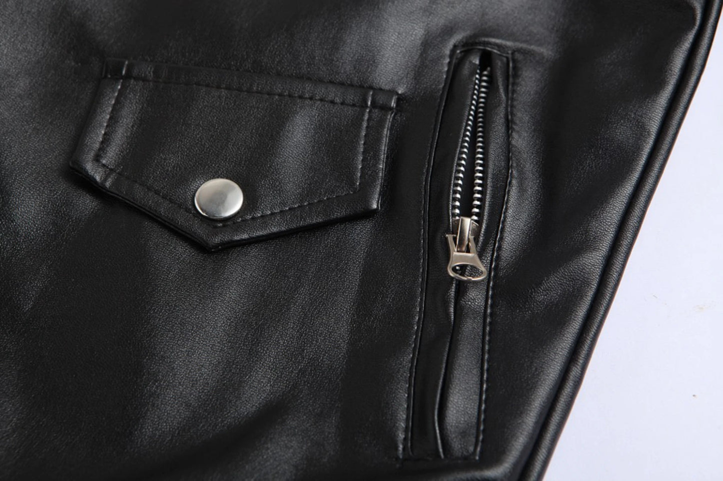 2024 Mens Fashion Leather Jacket Slim Fit Stand Collar PU Jacket Male Anti-wind Motorcycle Lapel Diagonal Zipper Punk Jackets