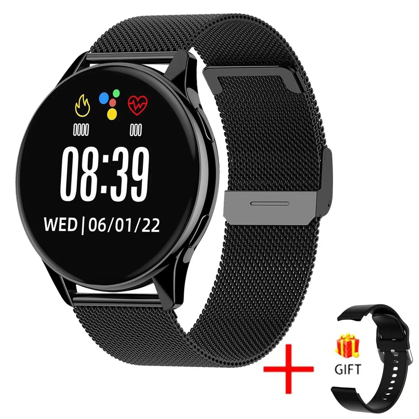 New Smart Watch Wireless Charging Smartwatch Bluetooth Calls Watches Men Women Fitness Bracelet Custom Watch Face +Box