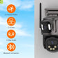 Three Screen WIFI IP Camera Outdoor 4K Dual Lens PTZ Camera Ai Human Detection IP66 Waterproof CCTV Video Security Camera iCsee