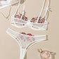 Night Beautiful Sexy Women 2 Piece floral Embroidery Underwear Sexy Erotic lingerie underwear Set