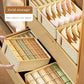 1pc Khaki/Wine Red Non Woven Multi Grid Underwear Sock Storage Box Household Wardrobe Organization and Storage