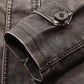 Leather Coat Men Stand-up Collar Autumn Winter New Men Mid-Length Casual Fashion Slim Fit Solid Color Leather Jacket