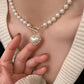 Elegant Pearl Necklace For Women Heart Pendant Necklaces Luxury Imitation Pearls Chain Necklaces Korean Jewelry Girls Gifts