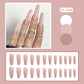 24PC/Box Fashion False Nails Artificial Milky White Pink Gradients Long Ballet Nail Tips Full Cover Acrylic Fake Nails With Glue