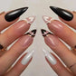 24Pcs Ballerina Press On Nail Tips Oval Head False Nails Almond Artificial Fake Nails With Glue Full Cover Press Manicure Tools