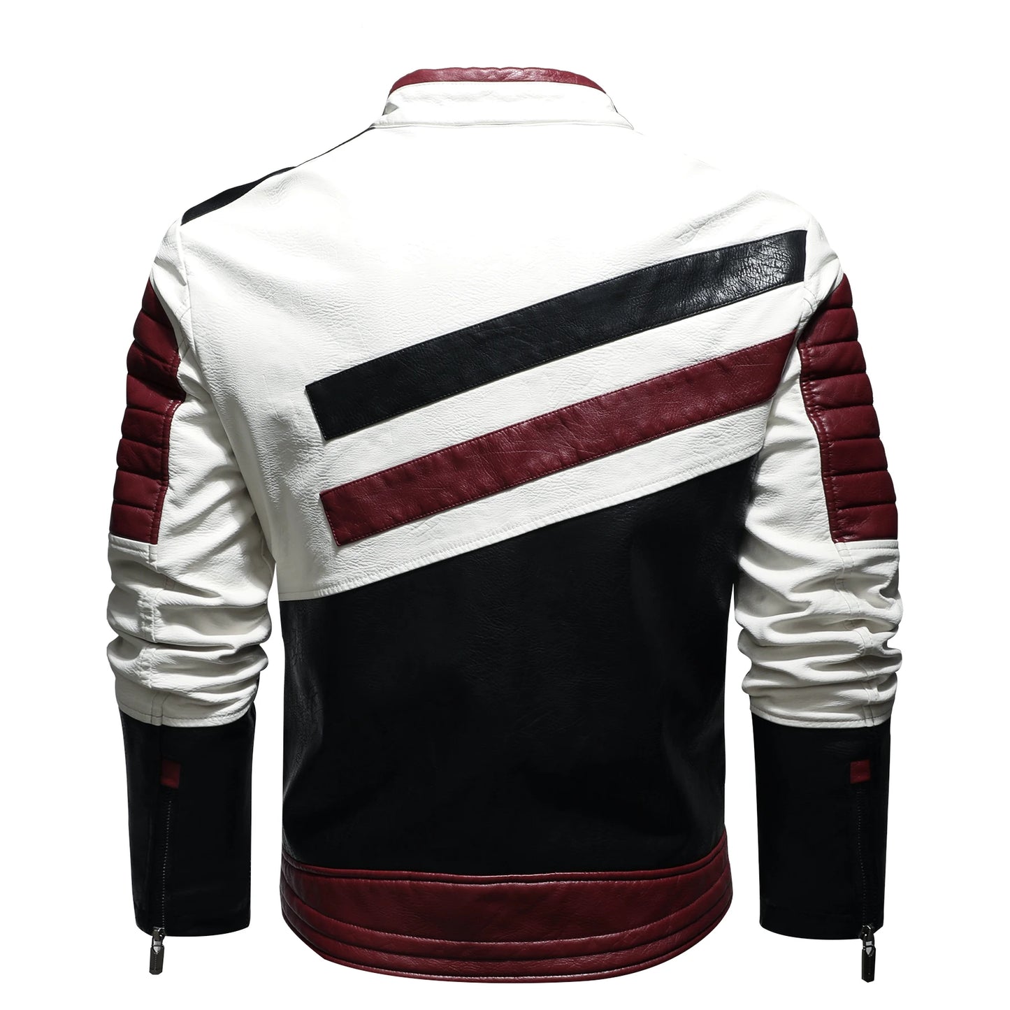 Men's PU leather coat thickened biker jacket