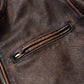 Vintage Black Brown Real Cowhide Genuine Leather Jacket Real Fur Men's Leather Jacket Bomber Men Leather Jacket Motorcycle Coat