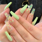 24p Artificial Acrylic Nail Art Fake Nails Full Coverage Removable Pressing Nail Tips Lotus Root Pink Leopard Print False Nails
