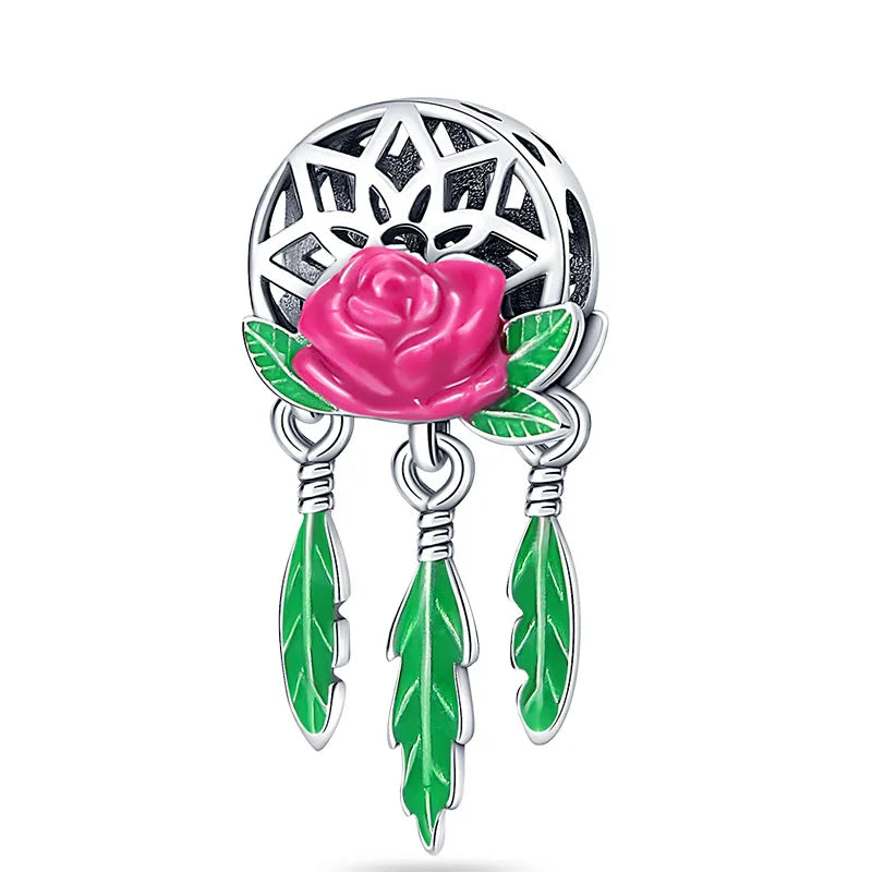 Fit Pandora 925 Original Bracelet 925 Silver Plate Flower Bird Series Charms Beads For Women Fashion DIY Jewelry Gifts Making