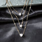 Multi-layer Five-pointed Star Heart Shape Water Drop Pendant Chain Necklace Alloy Material Glass Collarbone Chain Sexy Women's