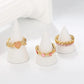 3 Pcs/set Love Heart Rings For Women Girls Light Luxury Rhinestone Opening Ring Sweet Finger Ring Wedding Party Accessories