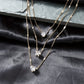 Multi-layer Five-pointed Star Heart Shape Water Drop Pendant Chain Necklace Alloy Material Glass Collarbone Chain Sexy Women's