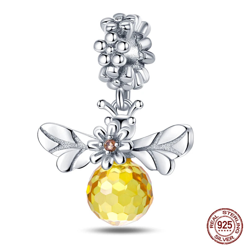 Fit Pandora 925 Original Bracelet 925 Silver Plate Flower Bird Series Charms Beads For Women Fashion DIY Jewelry Gifts Making