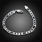 Necklace '16-30inch' Bracelet/8in Two-piece Set of Three-room Silver-plated Jewelry Punk Chain