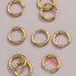 10pcs Gold Color Stainless Steel Ear Hoop Earrings Women Earrings Men Punk Hiphop Gift Fashion Jewelry Piercing Accessories