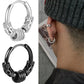 1Pair Punk Stainless Steel Round Circle Totem Hoop Earrings For Men Women Not Fade Ear Rings Hip Hop Male Jewelry