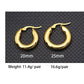 Surgical Steel Gold Color Tone Women Fat Chunky Earrings Stainless Wives Round Smooth Thick Hoops Statement Jewelry 20mm/25mm