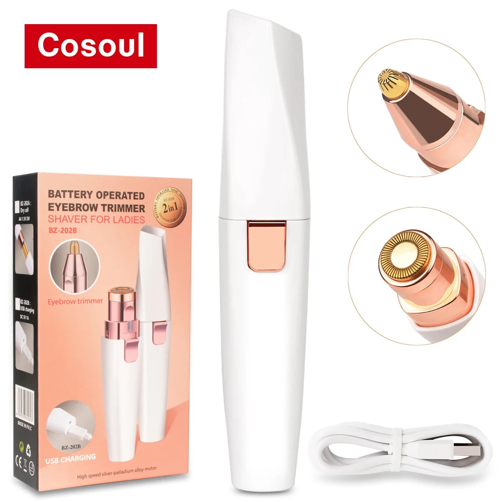 Cosoul Eyebrow Facial Trimmer Women Facial Hair Removal and Eyebrow Shaver Face Lips Body Painless Hair Removal Facial Razor