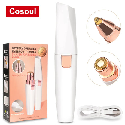 Cosoul Eyebrow Facial Trimmer Women Facial Hair Removal and Eyebrow Shaver Face Lips Body Painless Hair Removal Facial Razor