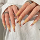 24p Artificial Acrylic Nail Art Fake Nails Full Coverage Removable Pressing Nail Tips Lotus Root Pink Leopard Print False Nails