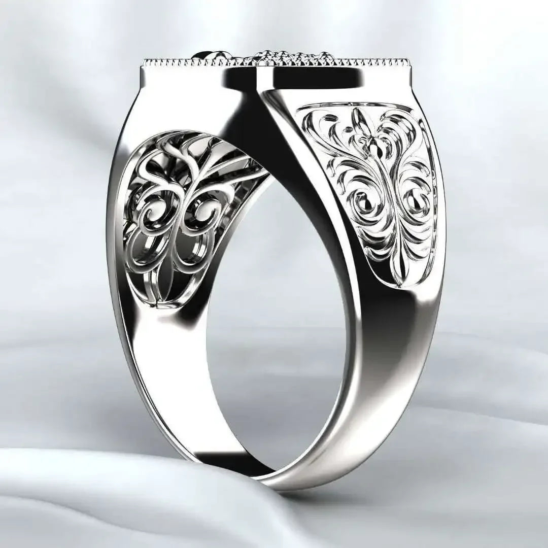 Huitan Viking Nordic Mythology Giant Wolf Men Ring Defense Totem Wolf Fashion Hip Hop Rock Unisex Finger Ring Punk Gift