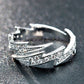 Punk Hip hop Silver Color Zircon Lightning Open Rings for Men Fashion Jewelry Gift Creative Adjustable Ring