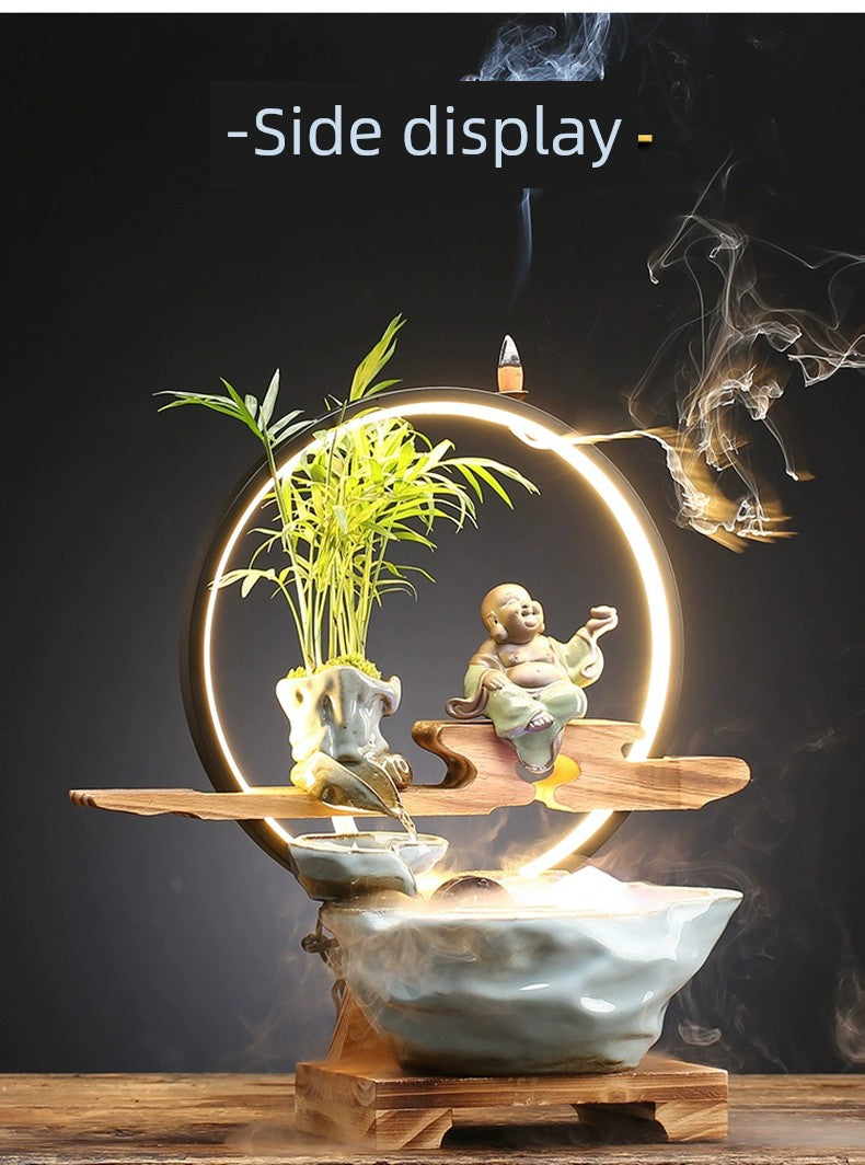 Bring In Wealth and Treasure Flowing Living Room Office Desk Surface Panel Flowing Water Ornaments