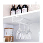 No Drilling Metal Wine Glass Holder - Stemware Rack for Under Cabinet Storage Kitchen Organization Kitchen/Bar Storage Supplies