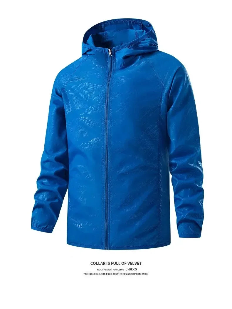 Men Women Hiking Jackets Waterproof Sun Protection Windbreaker Camping Climbing Outdoor Rain Coat Unisex Portable Clothes