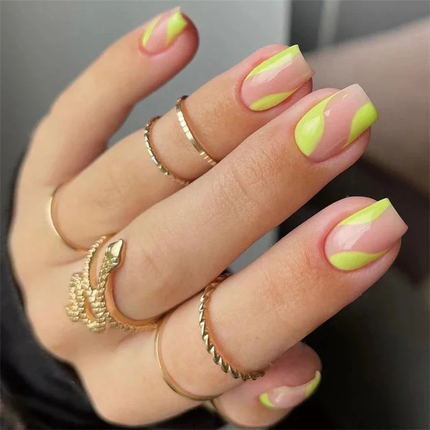 24p Artificial Acrylic Nail Art Fake Nails Full Coverage Removable Press On Nails Tip French Light Pink Heart False Nail Designs