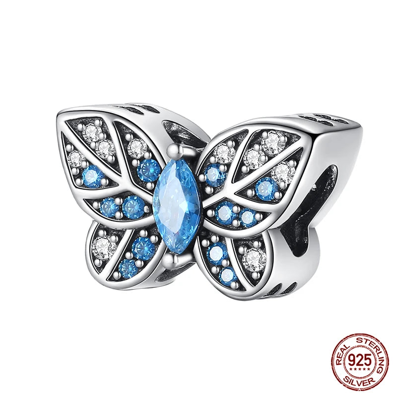 Fit Pandora 925 Original Bracelet 925 Silver Plate Flower Bird Series Charms Beads For Women Fashion DIY Jewelry Gifts Making