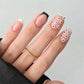 24p Artificial Acrylic Nail Art Fake Nails Full Coverage Removable Press On Nails Tip French Light Pink Heart False Nail Designs
