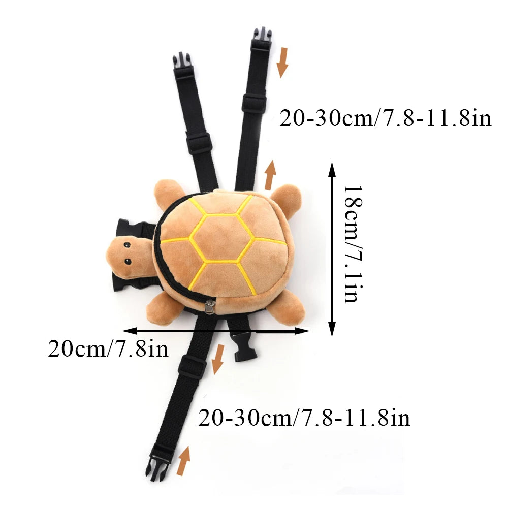 Durable Pet Self Carry Backpack Turtle Shape Bag Adjustable Belt Puppy Backpack Cartoon Portable Harness Dog Outdoor Snack Bag