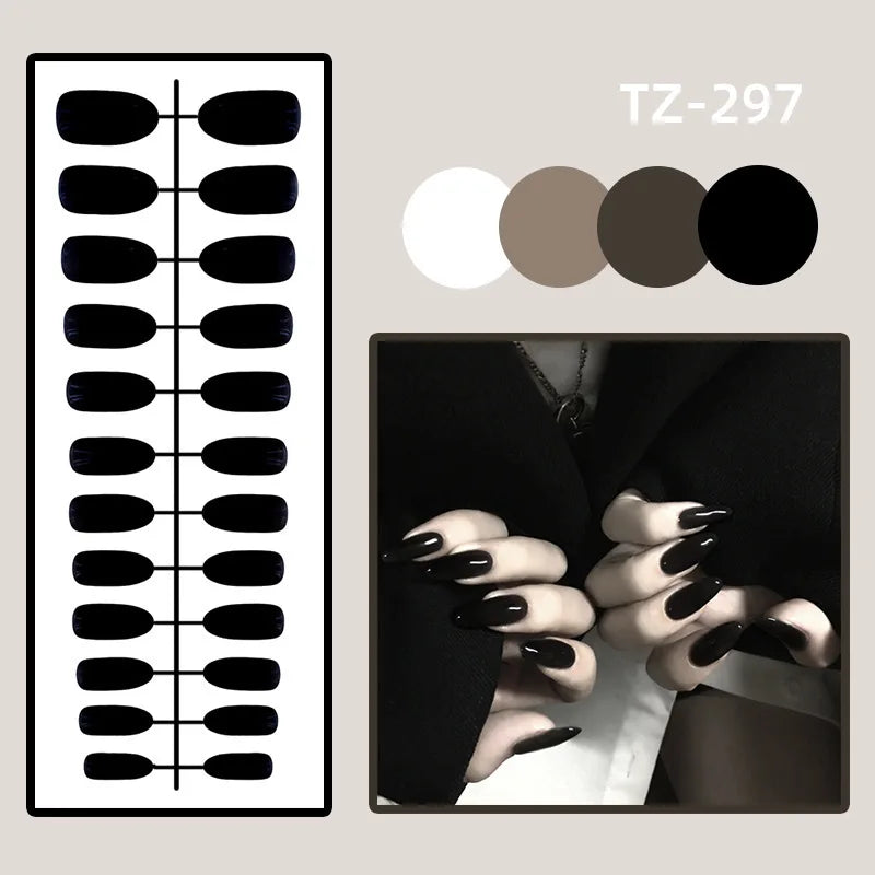 24Pcs/Lot Milky White Gradient Long Wearing False Nail Tips Acrylic Press on Nails Removable Reusable Artifical Fake Nails Art