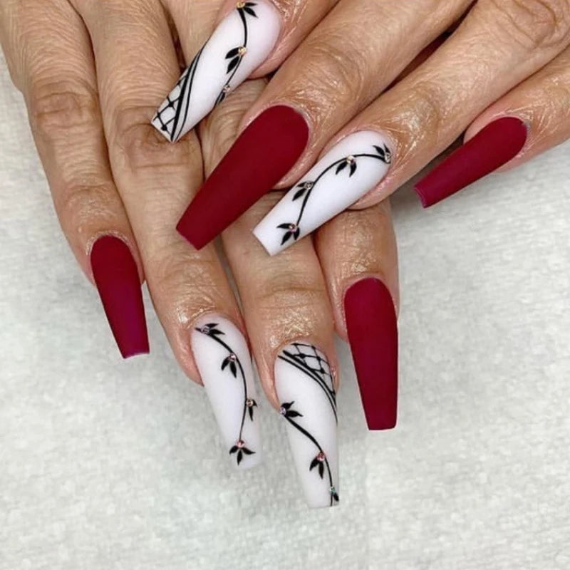 24p Artificial Acrylic Nail Art Fake Nails Full Coverage Removable Pressing Nail Tips Lotus Root Pink Leopard Print False Nails