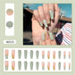 24p Artificial Acrylic Nail Art Fake Nails Full Coverage Removable Pressing Nail Tips Lotus Root Pink Leopard Print False Nails