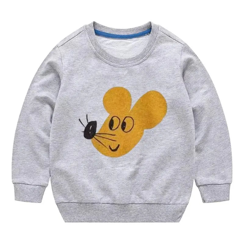 2025 New Autumn Boys Sweatshirts Cotton Kids Hoodies Casual Cartoon Printting Shirts Baby Boy Clothing 2-7 Years Children Tops