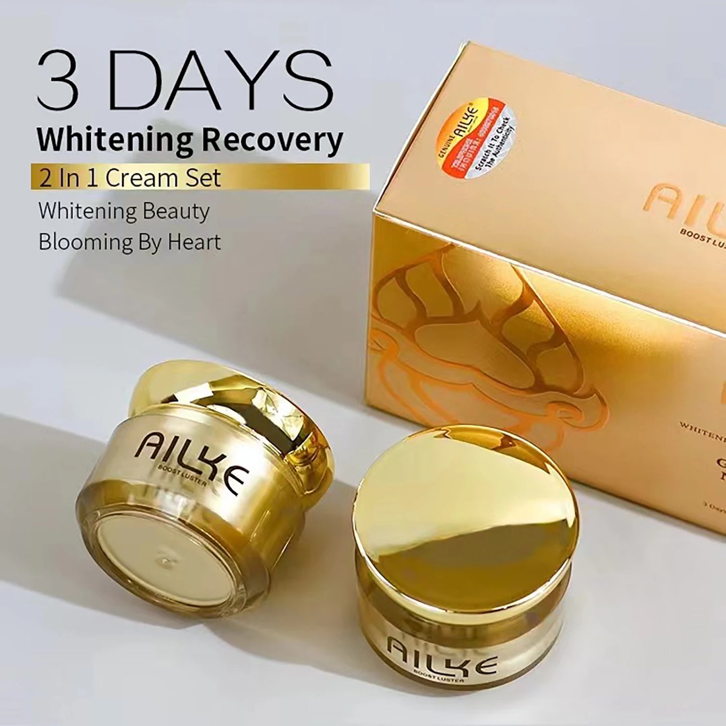 AILKE Brightening Face Cream With Glutathione, Improve Dull Skin, Remove Black Spots Facial Cream for Women Men