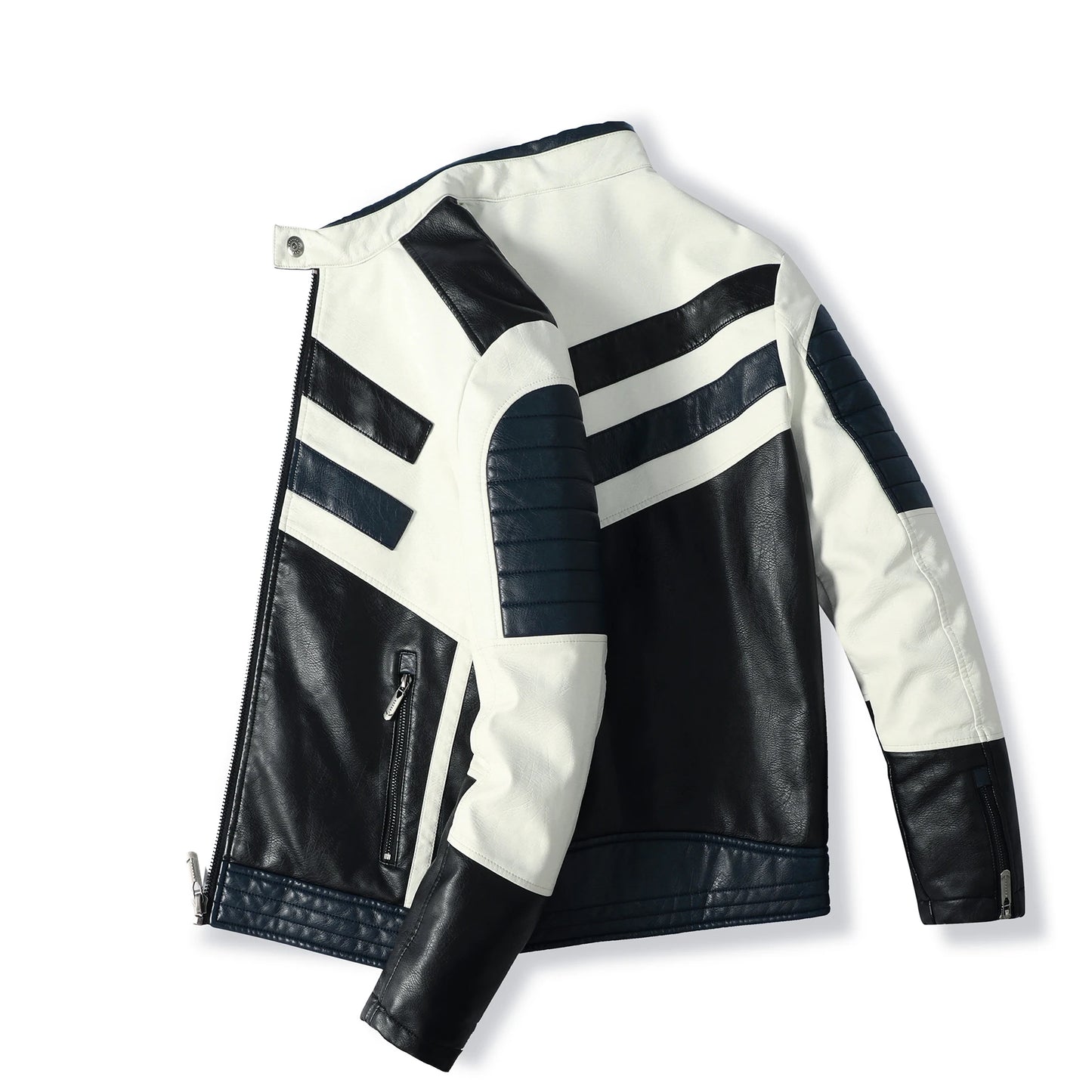 Men's PU leather coat thickened biker jacket