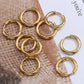 10pcs Gold Color Stainless Steel Ear Hoop Earrings Women Earrings Men Punk Hiphop Gift Fashion Jewelry Piercing Accessories