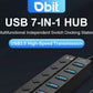 DBIT USB HUB 3.0/2.0 USB Splitter 7-IN-1 USB Adapte Multi-Hub Independent Switch Dock Desktop Laptop Accessories 30cm Cable
