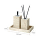 Beige Travertine Bathroom Accessories Set Natural Marble Soap Dispenser Soap Dish Reed Diffuser Vanity Tray Bathroom Set