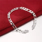 Necklace '16-30inch' Bracelet/8in Two-piece Set of Three-room Silver-plated Jewelry Punk Chain