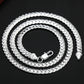 DOTEFFIL 925 Sterling Silver 6mm Side Chain 16/18/20/22/24 Inch Necklace For Woman Men Fashion Wedding Engagement Jewelry Gift
