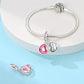 925 Silver Charms Beads Fit 3mm Original Bracelet Game Machine Box Afternoon Tea Dessert Romantic Pink Pendant DIY Jewelry
